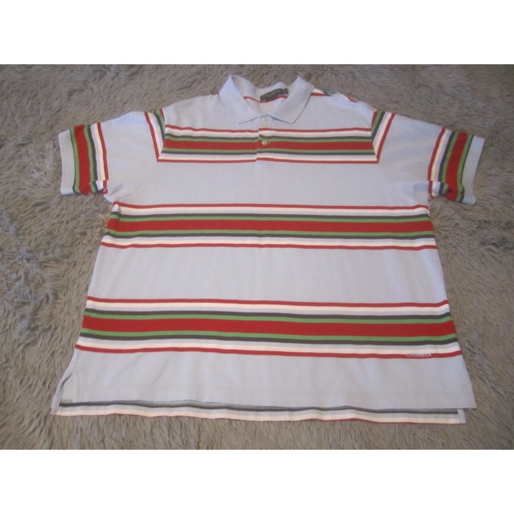Daniel Cremieux Polo Shirt Mens XL Multicolor Stripe Tailored Fit Cotton Knit
